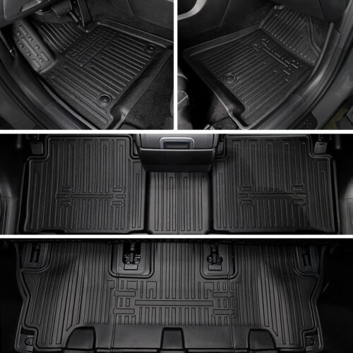 Floor Mats for 2024 2025 2026 Hyundai Santa Fe Car Mat Accessories(Fit Hybrid and Gas), All Weather TPE Cargo Mat Trunk Mat with Backrest Mats(Floor Mats+2-in-1 Cargo Mat) - Image 3