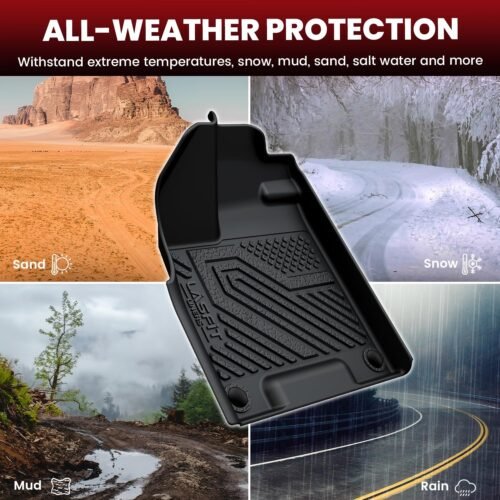 LASFIT Floor Mats and Trunk Mat for Honda Passport 2019 2020 2021 2022 2023 2024 2025, All Weather TPE Custom Fit Car Floor Liner, 1st & 2nd Row & Cargo Mat, Black - Image 7