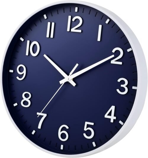 HZDHCLH Navy Blue Wall Clocks Battery Operated,12 inch Silent Non Ticking Modern Wall Clock for Living Room Bedroom Kitchen Office Classroom Decor - Image 4