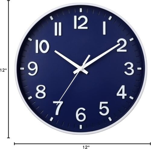 HZDHCLH Navy Blue Wall Clocks Battery Operated,12 inch Silent Non Ticking Modern Wall Clock for Living Room Bedroom Kitchen Office Classroom Decor - Image 9