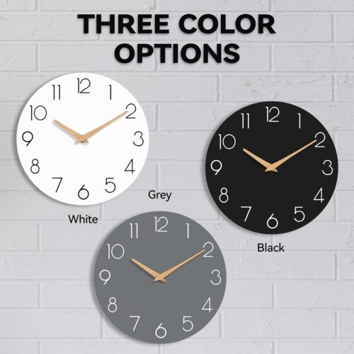 Wall Clock, Gray Silent Non-Ticking, Decorative Battery Operated Wall Clocks for Bedroom, Kitchen, Home, Office, School, Hotel (8 Inch) - Image 3