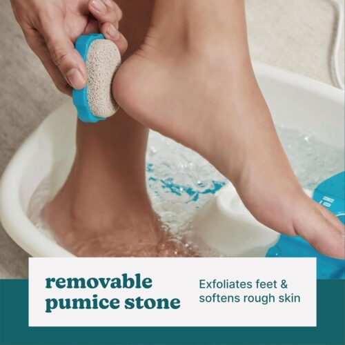 HoMedics Bubble Mate Foot Spa, Toe Touch Controlled Foot Bath with Invigorating Bubbles and Splash Proof, Raised Massage nodes and Removable Pumice Stone - Image 4