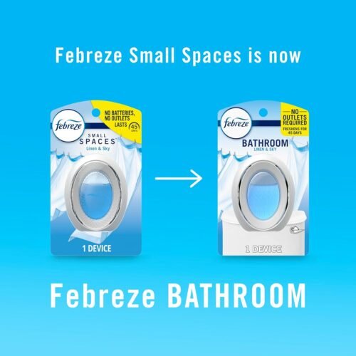 Febreze Bathroom Air Freshener, Odor-Fighting, Plug In Alternative, Air Fresheners for Home and Bathroom and Kitchen, Closet Air Fresheners, Linen & Sky Scent, 4 Count - Image 10