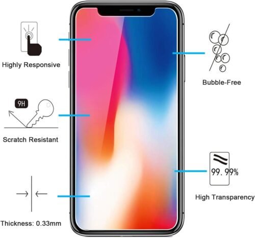 NEW'C 3 Pack Designed for iPhone 11 Pro and iPhone X and iPhone XS Screen Protector,Enhanced Tempered Glass Protection, Case Friendly, Bubble Free Ultra Resistant - Image 3