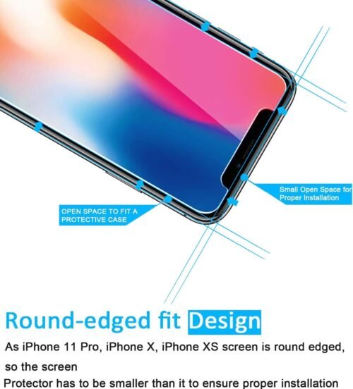 NEW'C 3 Pack Designed for iPhone 11 Pro and iPhone X and iPhone XS Screen Protector,Enhanced Tempered Glass Protection, Case Friendly, Bubble Free Ultra Resistant - Image 4
