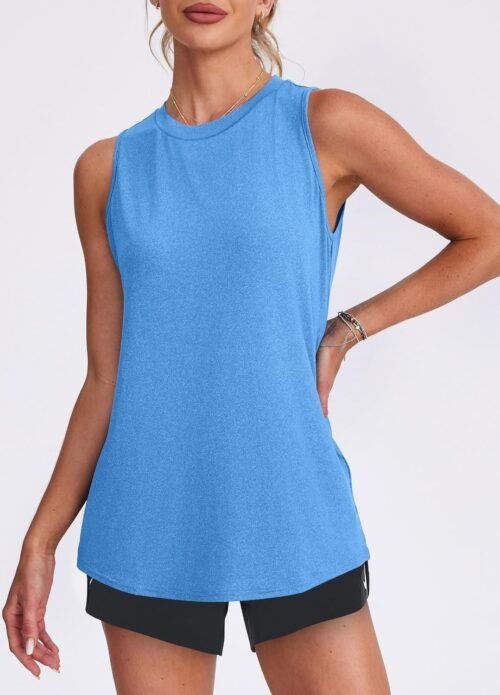Womens Workout Tank Tops Lightweight Sleeveless Shirts for Women Loose Fit Tops for Athletic Running Tennis Yoga - Image 3