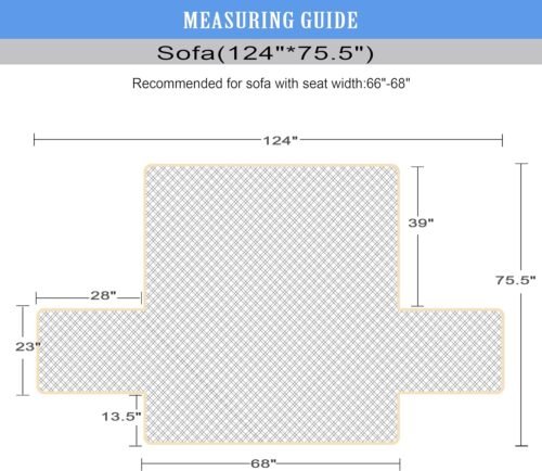 Ameritex Couch Sofa Slipcover 100% Waterproof Nonslip Quilted Furniture Protector for Dogs, Children, Pets, Machine Washable (Beige, 68") - Image 3