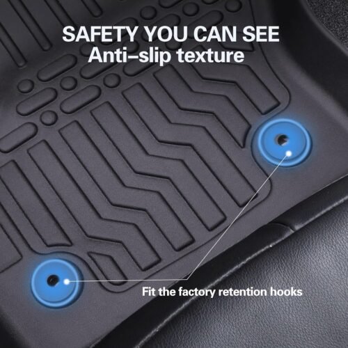 Floor Mats for 2013-2018 Toyota RAV4,All-Weather TPE Rubber Car Floor Mats Waterproof Odorless Anti-Slip 1st & 2nd Row Black (2013-2018 RAV4) - Image 3