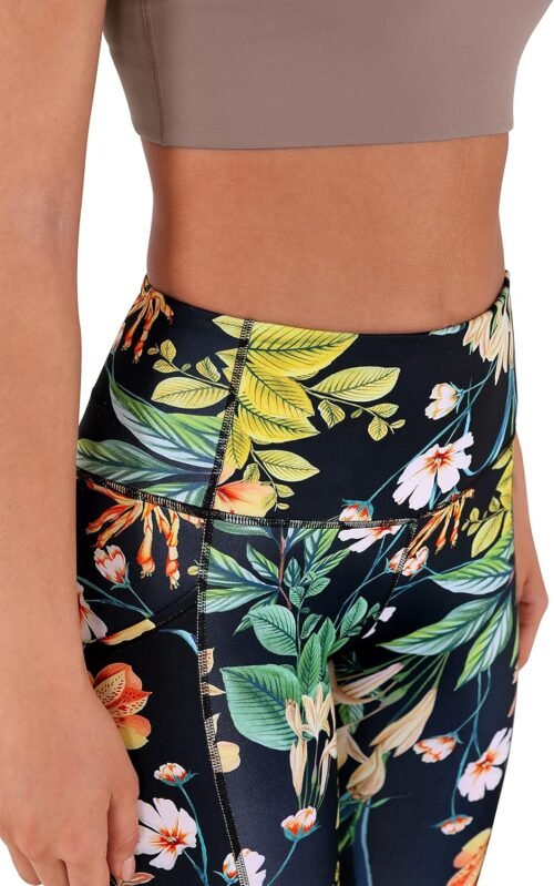 ODODOS Women's High Waisted Yoga Capris with Pockets, Tummy Control Non See Through Workout Athletic Running Capri Leggings - Image 3
