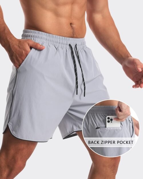 2 Pack Mens 5" Workout Athletic Shorts Quick Dry Gym Shorts with Pockets, Sports Exercise Running Shorts for Men - Image 3