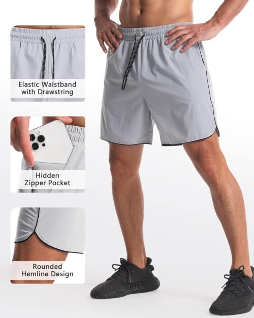 2 Pack Mens 5" Workout Athletic Shorts Quick Dry Gym Shorts with Pockets, Sports Exercise Running Shorts for Men - Image 5