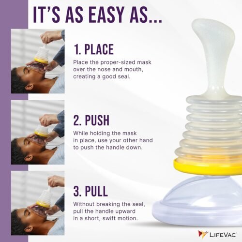 LifeVac Home Kit - Portable Suction Rescue Device, First Aid Kit for Kids and Adults, Portable Airway Suction Device for Children and Adults - Image 6