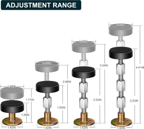 Krisler Adjustable Threaded Bed Frame Anti-Shake Tool, Headboard Stoppers, Bedside Headboards Prevent loosening Anti-Shake Fixer, Easy Install (30-112mm) - Image 3