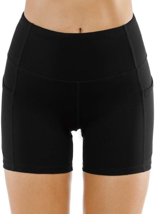 THE GYM PEOPLE Women's High Waist Workout Shorts Breathable Dolphin Split Elastic Lounge Yoga Shorts - Image 3