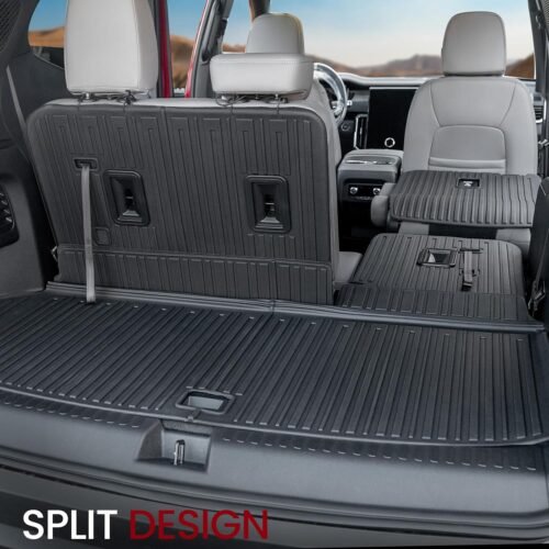 Floor Mats Cargo Mat Set for 2024 2025 2026 GMC Acadia 7 Seats Car Mats Accessories, All-Weather TPE Trunk Mat Cargo Liner Seat Back Covers Door Sill Guards - Image 7
