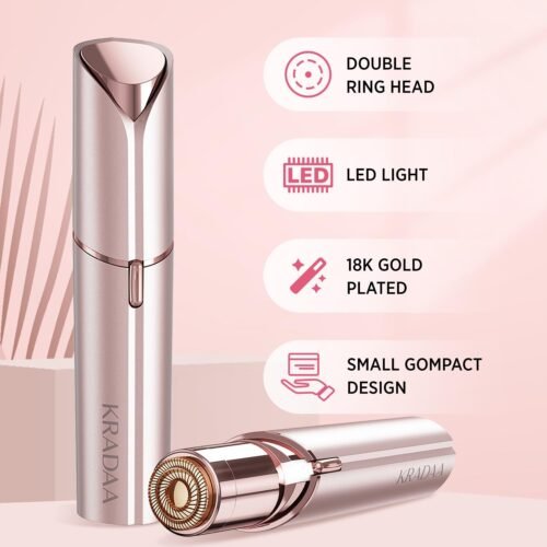 Facial Hair Removal for Women - Painless Facial Hair Remover - Electric Hair Removal Device for Face Lips Peach Fuzz with Light (Rose Gold) - Image 3