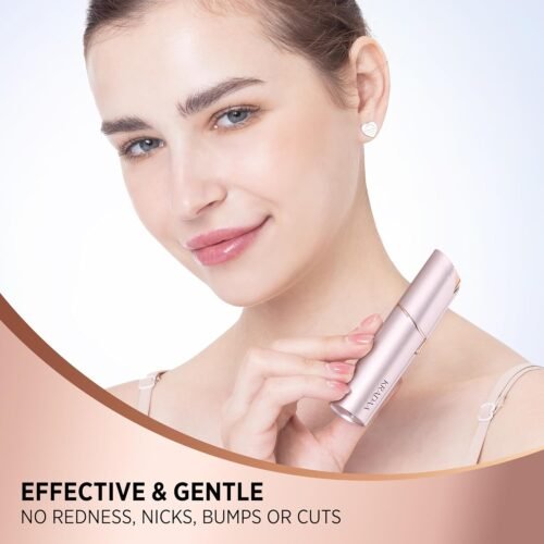 Facial Hair Removal for Women - Painless Facial Hair Remover - Electric Hair Removal Device for Face Lips Peach Fuzz with Light (Rose Gold) - Image 8