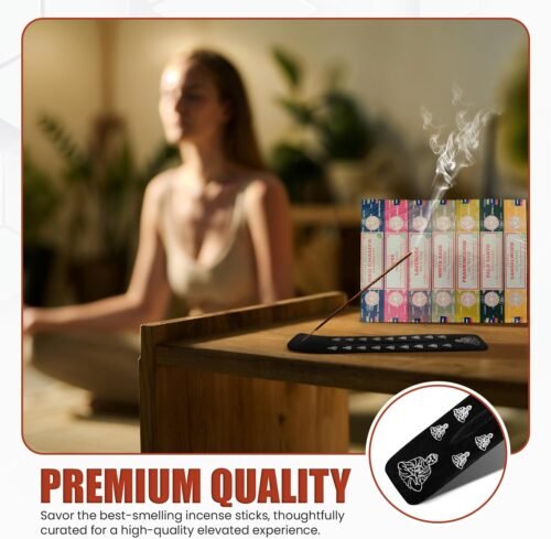Incense Holder Bundled with Satya Sai Baba Incense Gift Set Nag Champa, White Sage, Lavender, Rose, Palo Santo, Frankincense, Sandalwood 15gms - Image 3