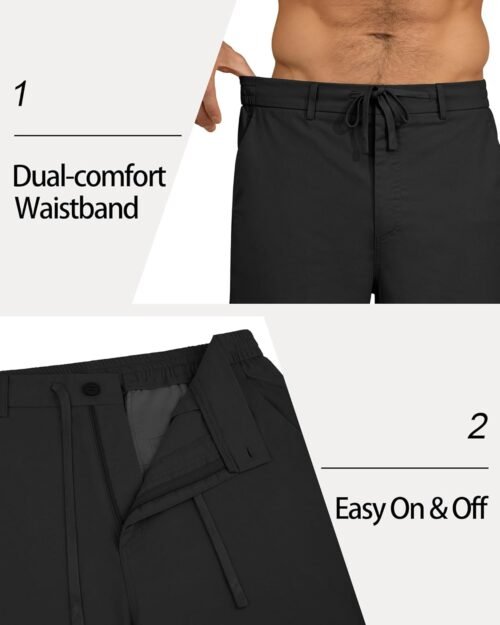 Men's Linen Casual Pants Loose Straight Elastic Suit Waist Drawstring Trousers Lightweight Beach Vacation Pants - Image 6