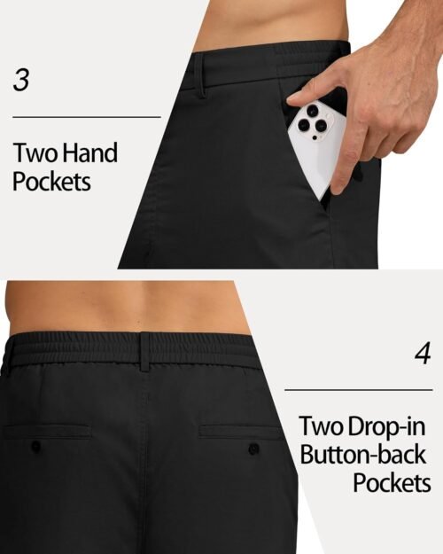 Men's Linen Casual Pants Loose Straight Elastic Suit Waist Drawstring Trousers Lightweight Beach Vacation Pants - Image 7