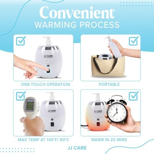 JJ CARE Lotion Warmer and Massage Oil Warmer Includes 300ml Pump Bottle, Electric Lotion Warmer Dispenser Heated, Cream & Lube Warmer Dispenser for Home, Spa, Beauty Salon & Barber Shops - Image 6
