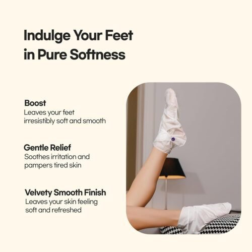 Epielle Hydrating Foot Masks 6 Pairs, Deep Moisturizing Socks for Dry Feet & Cracked Heels, Relieve and Soften with Shea Butter & Jojoba Oil, Korean Skin Care, Spa Set, Self Care Gifts for Women - Image 3
