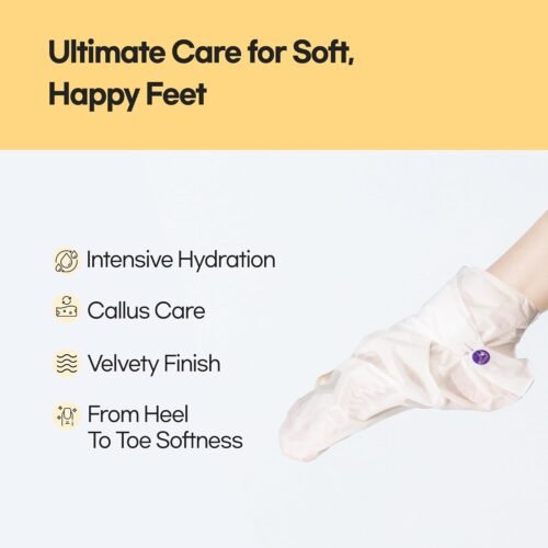 Epielle Hydrating Foot Masks 6 Pairs, Deep Moisturizing Socks for Dry Feet & Cracked Heels, Relieve and Soften with Shea Butter & Jojoba Oil, Korean Skin Care, Spa Set, Self Care Gifts for Women - Image 4