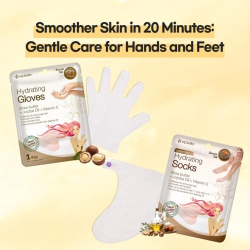 Epielle Hydrating Foot Masks 6 Pairs, Deep Moisturizing Socks for Dry Feet & Cracked Heels, Relieve and Soften with Shea Butter & Jojoba Oil, Korean Skin Care, Spa Set, Self Care Gifts for Women - Image 5