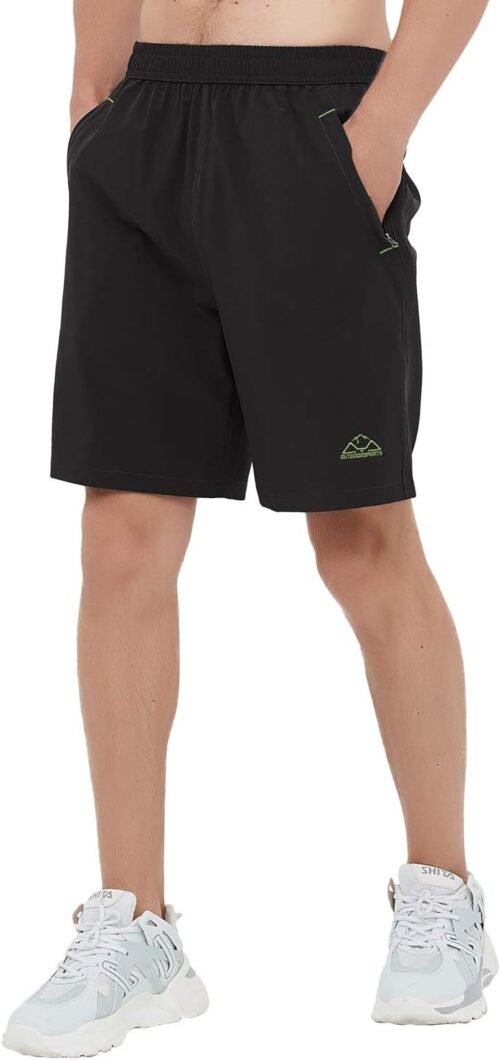 Rdruko Men's Quick Dry Hiking Shorts Lightweight Running Gym Outdoor Active Shorts with Zipper Pockets - Image 4