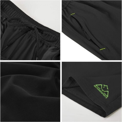 Rdruko Men's Quick Dry Hiking Shorts Lightweight Running Gym Outdoor Active Shorts with Zipper Pockets - Image 7