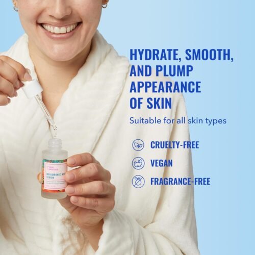 Good Molecules Hyaluronic Acid Serum - 1% Hyaluronic Acid Non-greasy Ultra Hydrating Serum, Facial Moisturizer for Plumper Skin, Skin Care for Face - Image 3