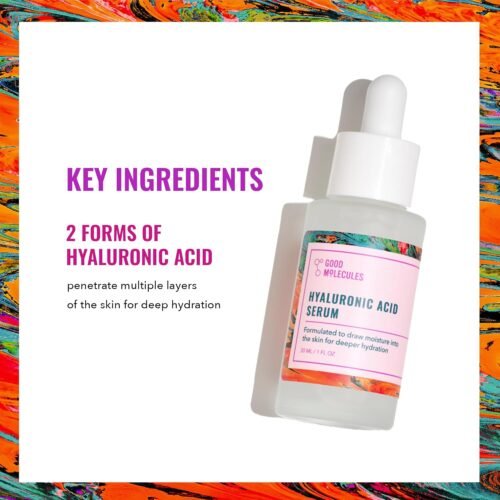 Good Molecules Hyaluronic Acid Serum - 1% Hyaluronic Acid Non-greasy Ultra Hydrating Serum, Facial Moisturizer for Plumper Skin, Skin Care for Face - Image 4