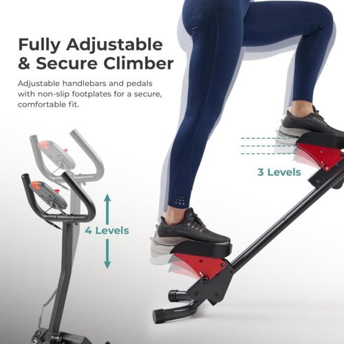 Sunny Health & Fitness Stair Stepper w/Handlebar, Extended Step Range Climber Machine for Legs, Core and Glute Workouts, Connection with Free SunnyFit® App - Image 6