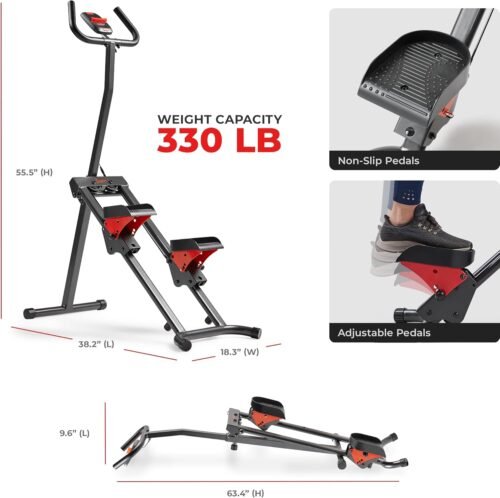 Sunny Health & Fitness Stair Stepper w/Handlebar, Extended Step Range Climber Machine for Legs, Core and Glute Workouts, Connection with Free SunnyFit® App - Image 8
