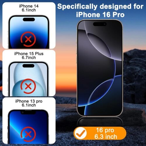 SIBEITU 3 Pack Screen Protector for iPhone 16 Pro with 3 Pack Camera Lens Protector, 6.3 Inch HD Clear 9H Hardness Tempered Glass Film, Scratch Resistent, Easy Installation, Bubbles Free - Image 3