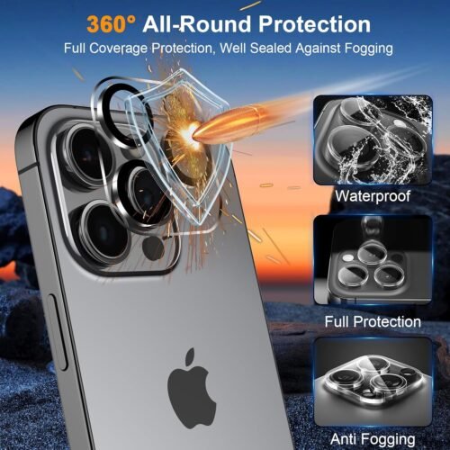 SIBEITU 3 Pack Screen Protector for iPhone 16 Pro with 3 Pack Camera Lens Protector, 6.3 Inch HD Clear 9H Hardness Tempered Glass Film, Scratch Resistent, Easy Installation, Bubbles Free - Image 5