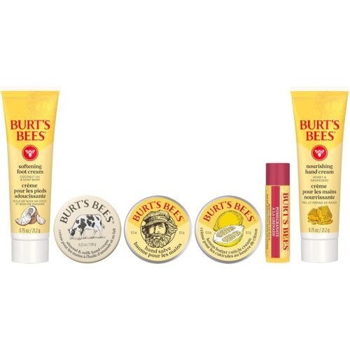 Burt's Bees Back to School Gift Ideas, Tips and Toes Kit, 6 Travel Size Products - Pomegranate Moisturizing Lip Balm, 2 Hand Creams, Foot Cream, Cuticle Cream, and Hand Salve - Image 3