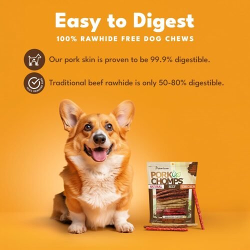 Pork Chomps Dog Chews, 5-inch Munchy Sticks, Assorted Flavors, 50 Count (Pack of 1) - Image 3