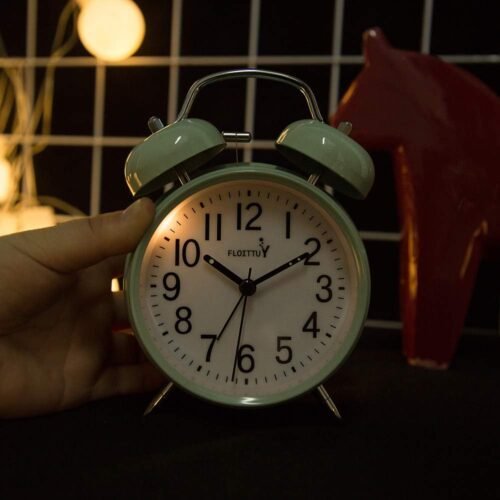 Loud Alarm for Deep Sleepers 4'' Twin Bell Alarm Clock with Backlight for Bedroom and Home Decoration(Green) - Image 5