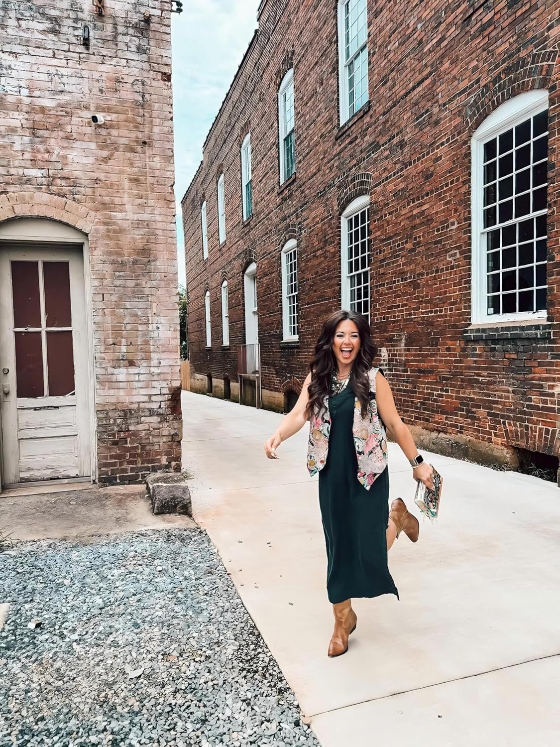 GRECERELLE 2025 Women Year-Round Casual Round Neck Loose Split Wrinkle-Free Long Maxi Vacation Dress with Pockets (XS-3XL) - Image 7