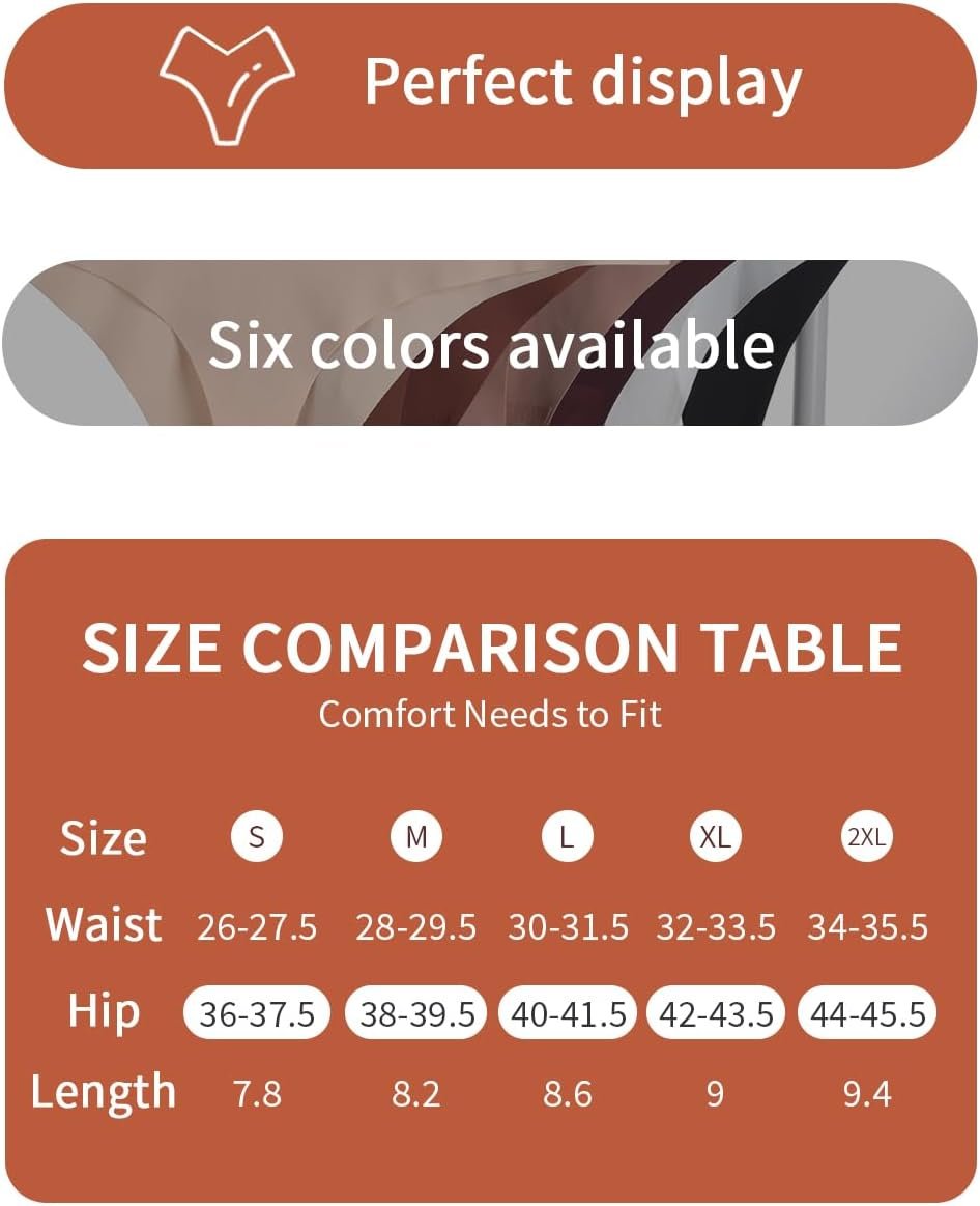 Hellopopgo Seamless Thongs For Women V-waisted No Show Thong Seamless Panties Breathable Comfortable Underwear Womens 6-Pack - Image 3