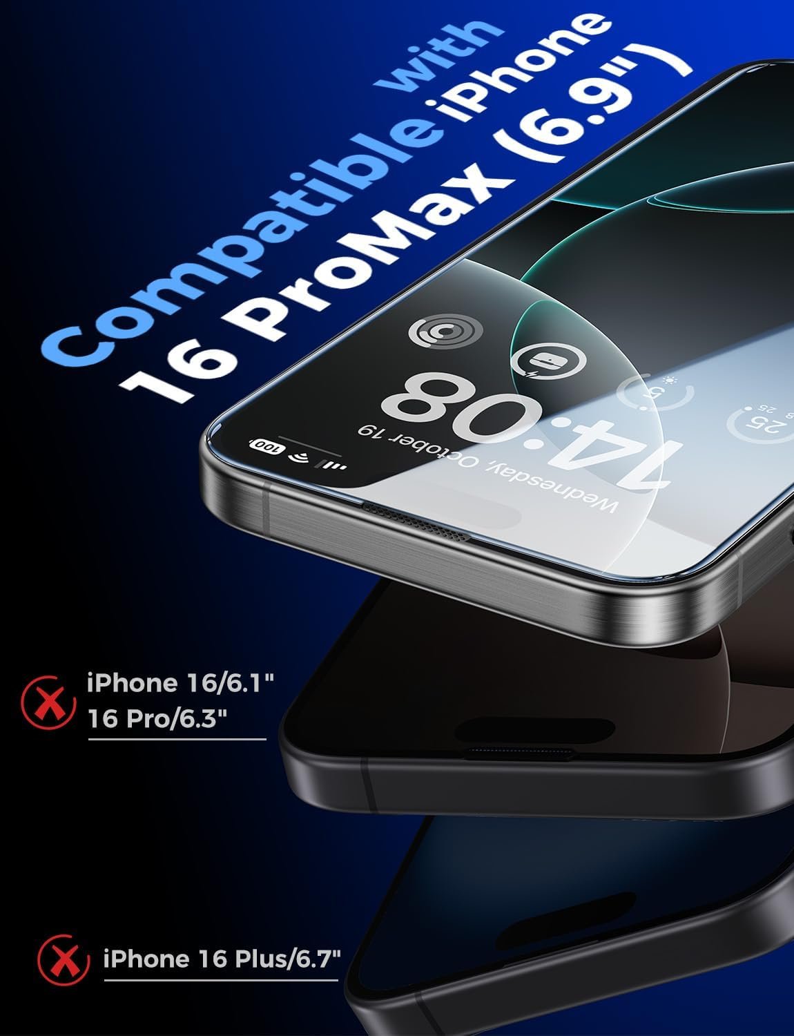 MAGIC JOHN 2 Pack for iPhone 16 Pro Max 6.9 inch Tempered Glass Screen Protector, HD Clear, Bubble Free, Easy Installation, Auto Dust-Elimination - Image 3