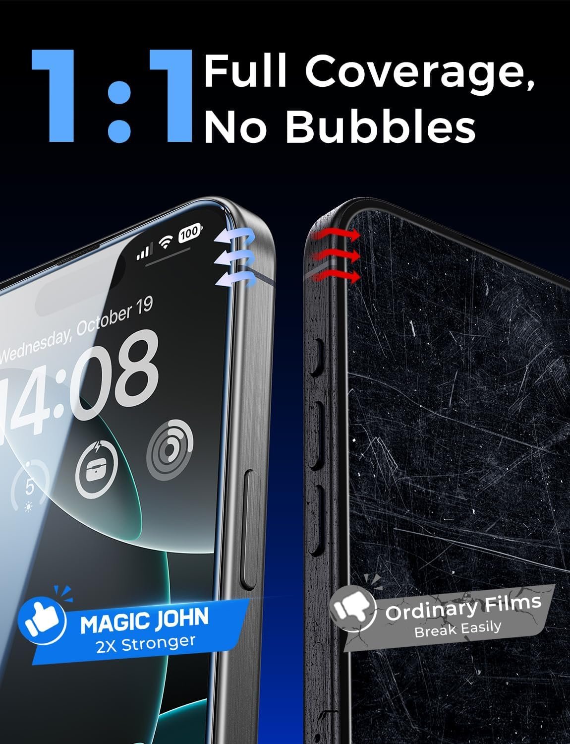 MAGIC JOHN 2 Pack for iPhone 16 Pro Max 6.9 inch Tempered Glass Screen Protector, HD Clear, Bubble Free, Easy Installation, Auto Dust-Elimination - Image 5