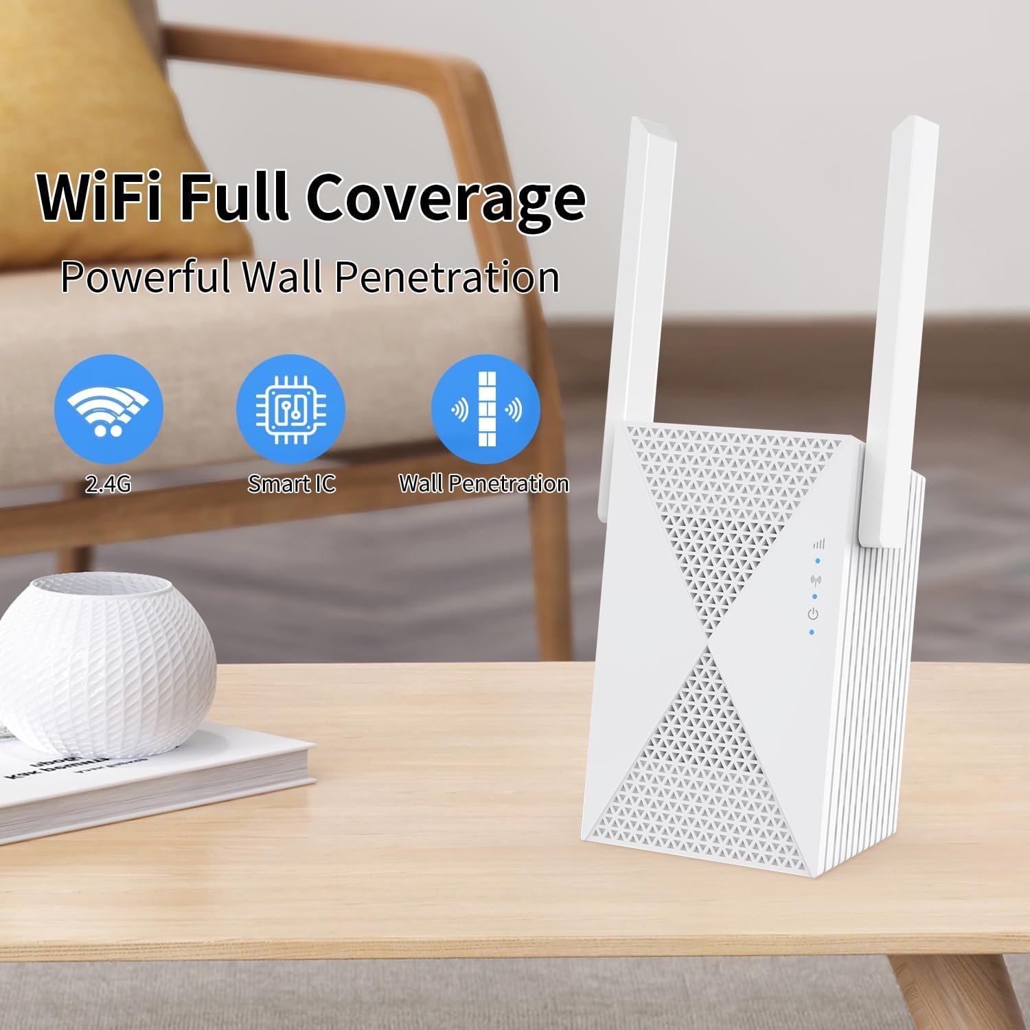 2025 Fastest WiFi Extender Signal Booster - Coverage Up to 9999 sq. ft, Easy Setup, Long Range WiFi Extender, Ethernet Port & Access Point, and Stable Internet Performance with 60+ Devices - Image 3