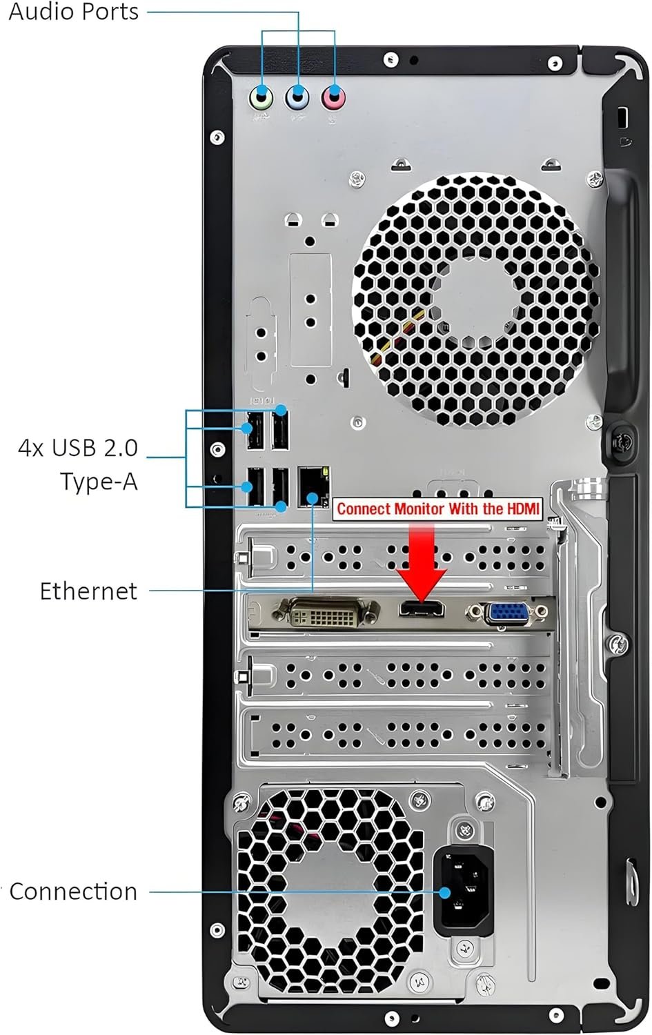 HP Pavilion Tower Desktop Computer, Intel 8-Core i7-10700F up to 4.8GHz, 32GB DDR4 RAM, 1TB PCIe SSD, GeForce GT 610 2GB, WiFi 6, Bluetooth, RJ-45, Type-C, KB & Mouse, Black, Windows 11 Pro, Tichang - Image 5