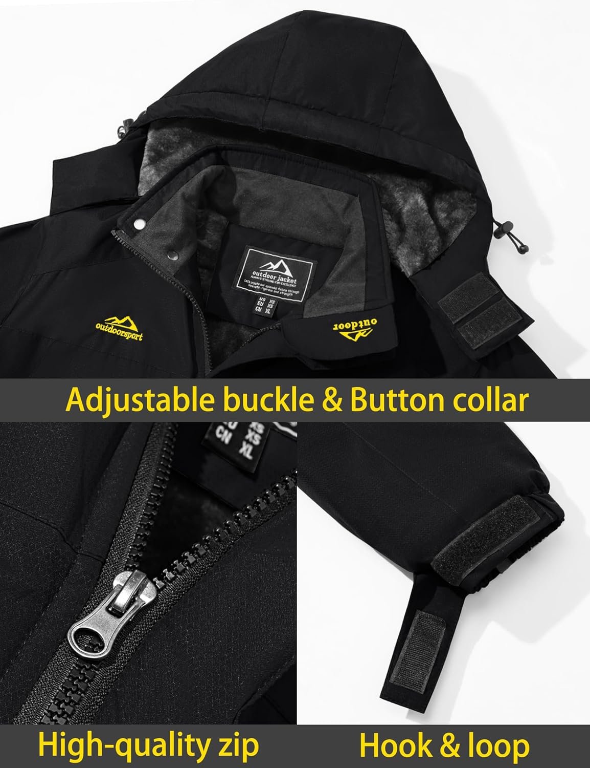 TACVASEN Men's Winter Ski Jacket Waterproof Snow Coats Snowboard Fleece Lining Jacket Warm Parka with Hooded - Image 4