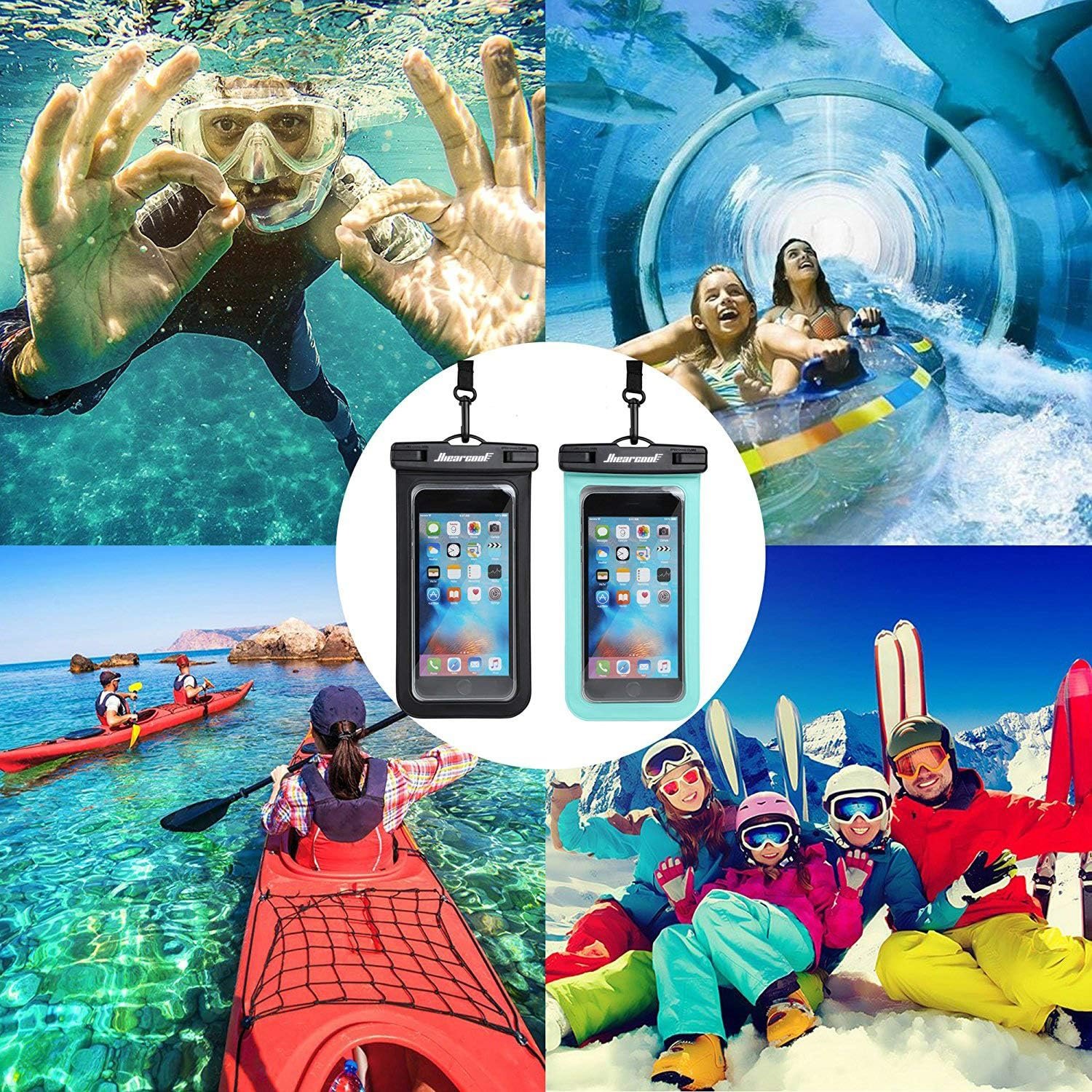 Hiearcool Waterproof Phone Pouch, Waterproof Phone Case for iPhone 17 16 15 14 13 Pro Max, IPX8 Cellphone Dry Bag Beach Cruise Ship Essentials 2Pack-8.3" - Image 8