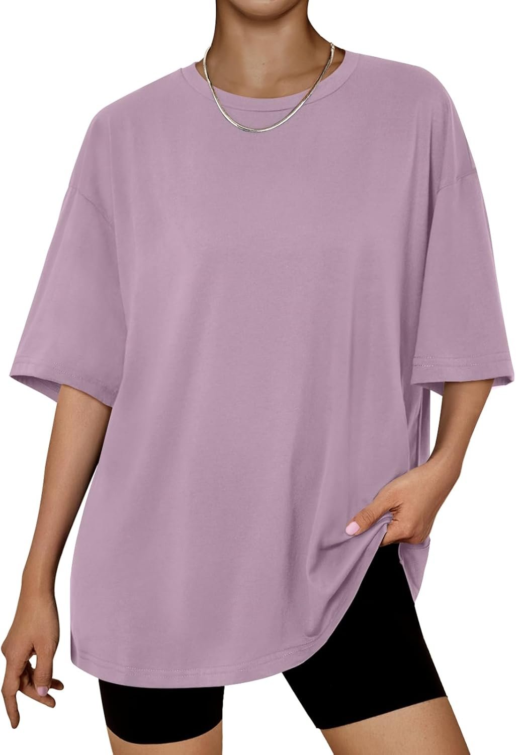 Trendy Queen Womens Oversized Summer T Shirts Fashion Workout Plus Size Tops Short Sleeve Beach Vacation Gym Clothes 2025 - Image 2