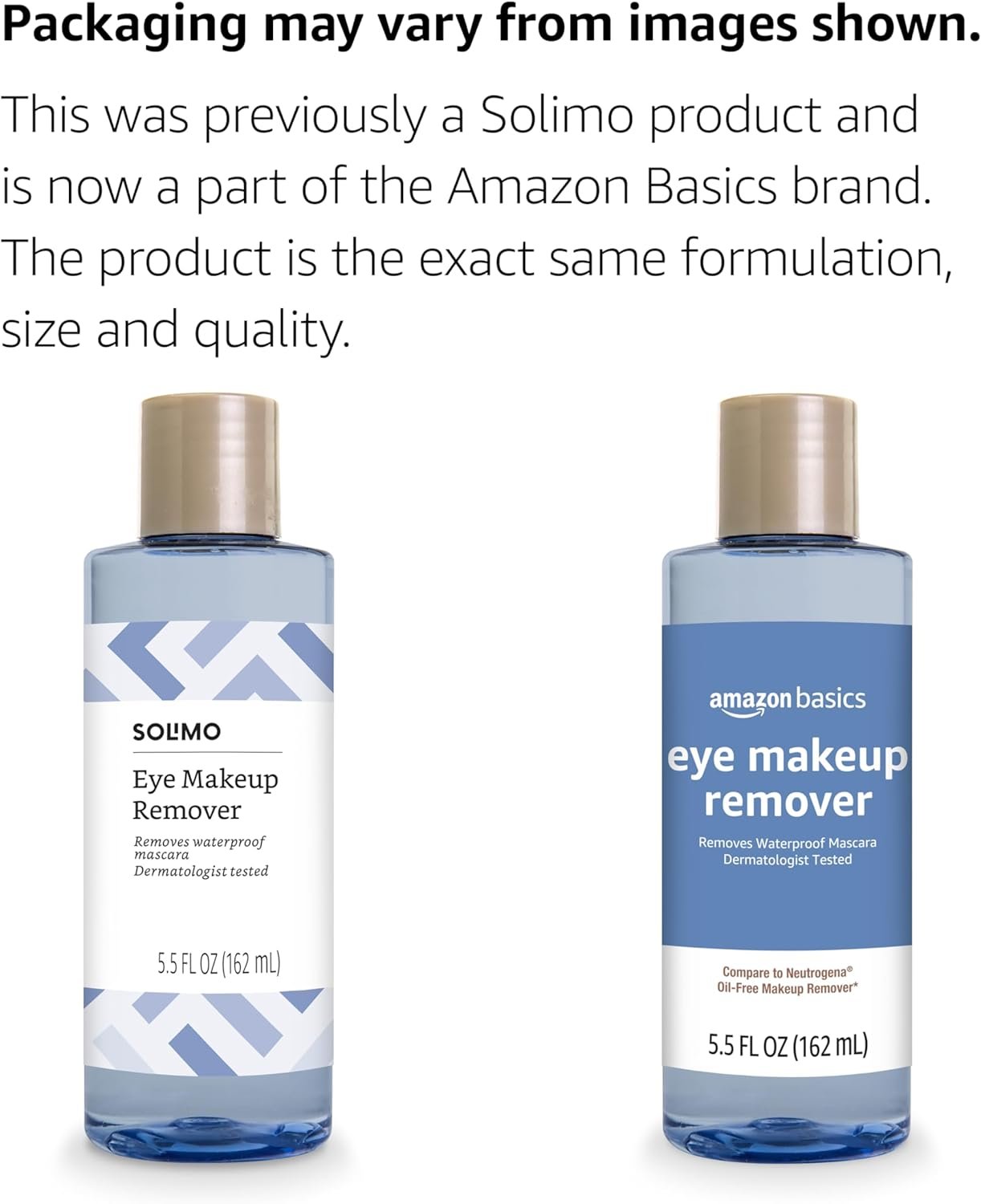 Amazon Brand - Solimo Eye Makeup Remover, Removes Waterproof Mascara, Dermatologist Tested, 5.5 Fluid Ounce - Image 3