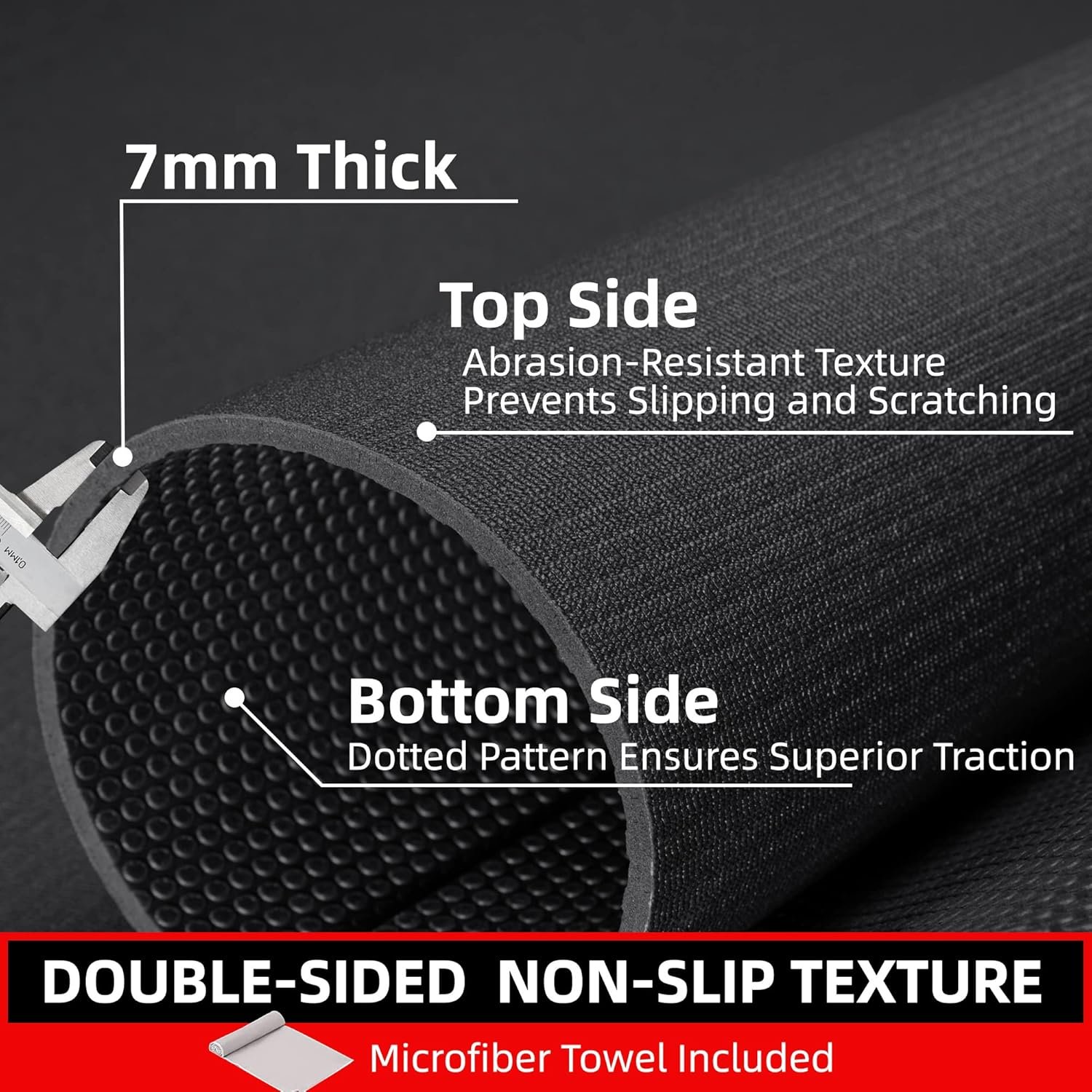 Large Exercise Mat for Home Workout,12‘x6’/10'x6'/9'x6'/8'x6'/7'x5'/6'x4' (7mm) Extra Thick Workout Mat, High-Density Gym Mat for Cardio, Jump Rope, MMA, Weights (Shoe-Friendly) - Image 4